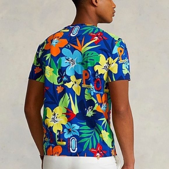 Polo Ralph Lauren Tropical Print Cotton Tee - Picture 4 of 14
